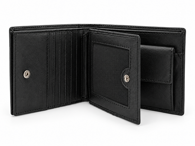 Mason RFID Leather Wallet with Coin Pocket – Black