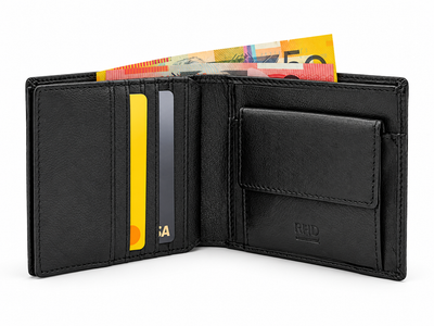 Mason RFID Leather Wallet with Coin Pocket – Black