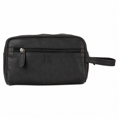 Leather Toiletry Bag Black - Geelong