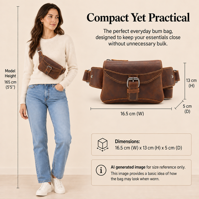Leather Women Waist Pack Jax - Sandel