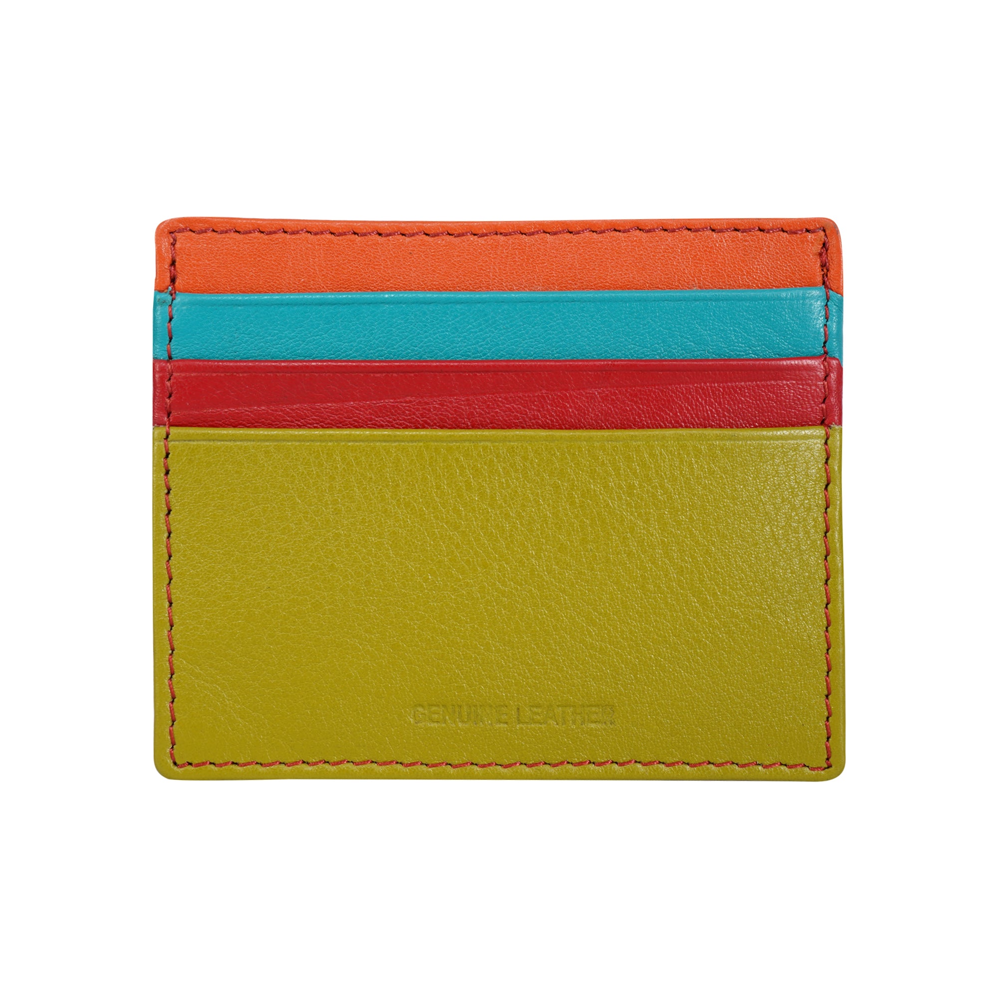 Credit Debit Leather Card Holder Red Multi - Gianna - Leather Greenwood Bag | The Greenwood Leather Online Shop Australia