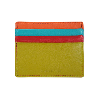 Credit Debit Leather Card Holder Red Multi - Gianna - Leather Greenwood Bag | The Greenwood Leather Online Shop Australia