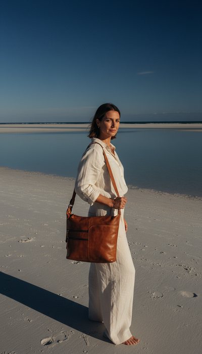 Greenwood Leather Shoulder bag Bianca - Cognac