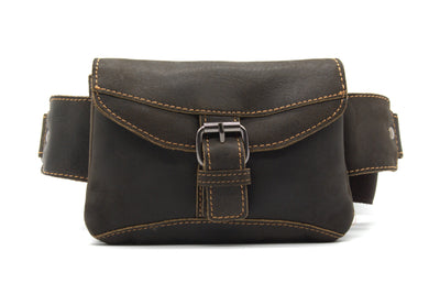 Leather Women Waist Pack Jax - Brown