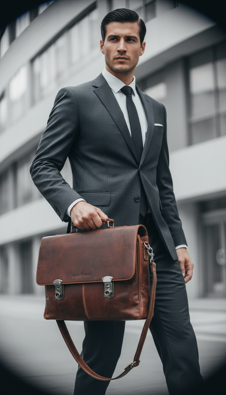 Karl Leather Laptop Briefcase Bag – Full Grain Business Office Bag for Men & Women (Fits 15.6") – Greenwood Leather