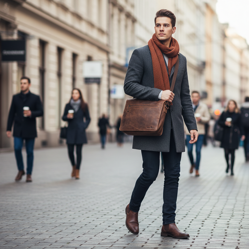 Leather Laptop Bag - Berlin Sandel - Greenwood Leather