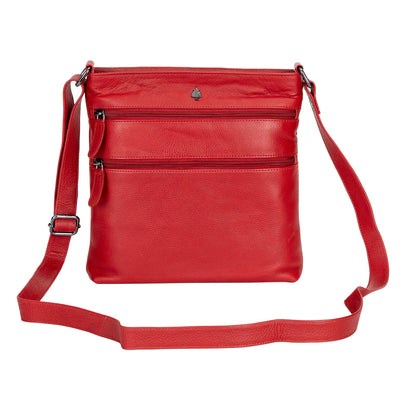 Leather Crossbody Purse - Red - Greenwood Leather