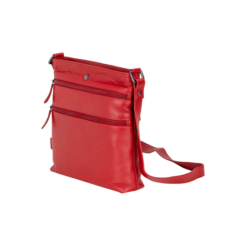 Leather Crossbody Purse - Red - Greenwood Leather