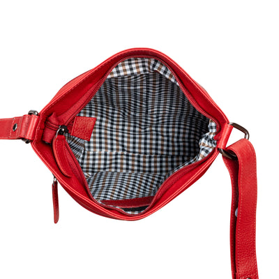 Leather Crossbody Purse - Red - Greenwood Leather
