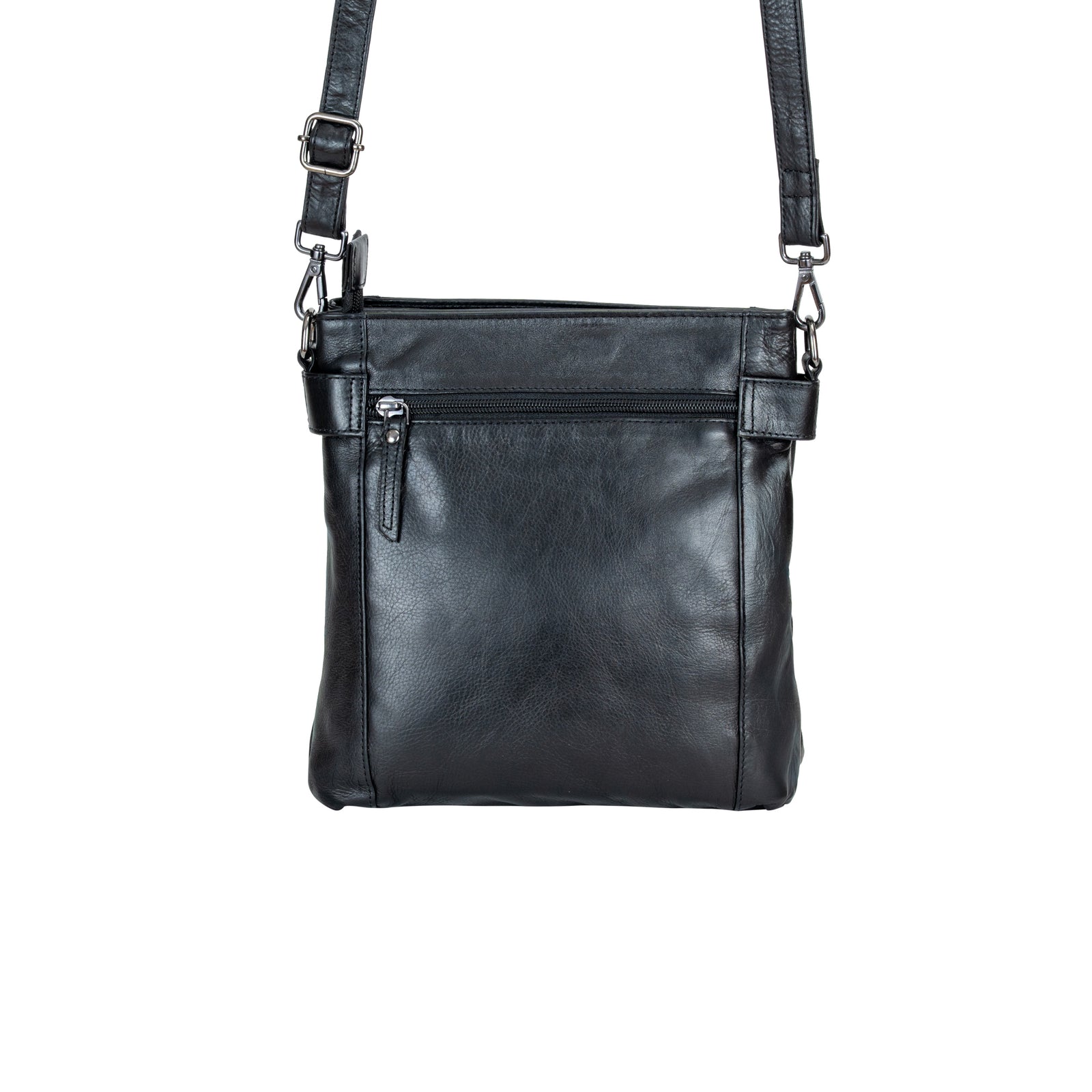 Leather Shoulder Bag 'Isalie' Black - Greenwood Leather