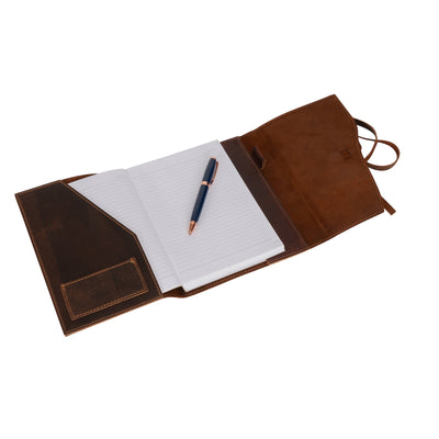 Wren – Refillable Leather Journal, Wrap Closure Notebook Cover, Sandal
