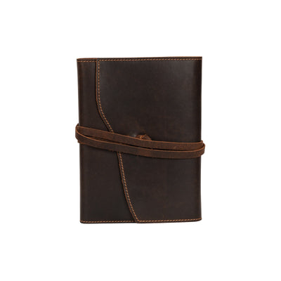 Wren – Refillable Leather Journal, Wrap Closure Notebook Cover, Sandal