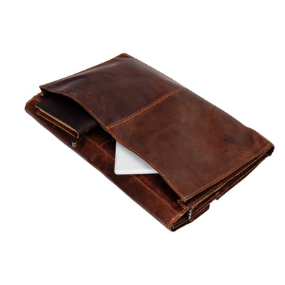 LEATHER LAPTOP SLEEVE WITH STRAP - Maverick - Leather Greenwood Bag | The Greenwood Leather Online Shop Australia