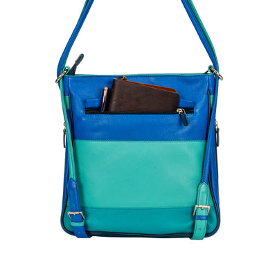 Leather Multicolor Backpack Mae - Blue - Leather Greenwood Bag | The Greenwood Leather Online Shop Australia