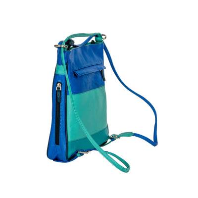 Leather Multicolor Backpack Mae - Blue - Leather Greenwood Bag | The Greenwood Leather Online Shop Australia