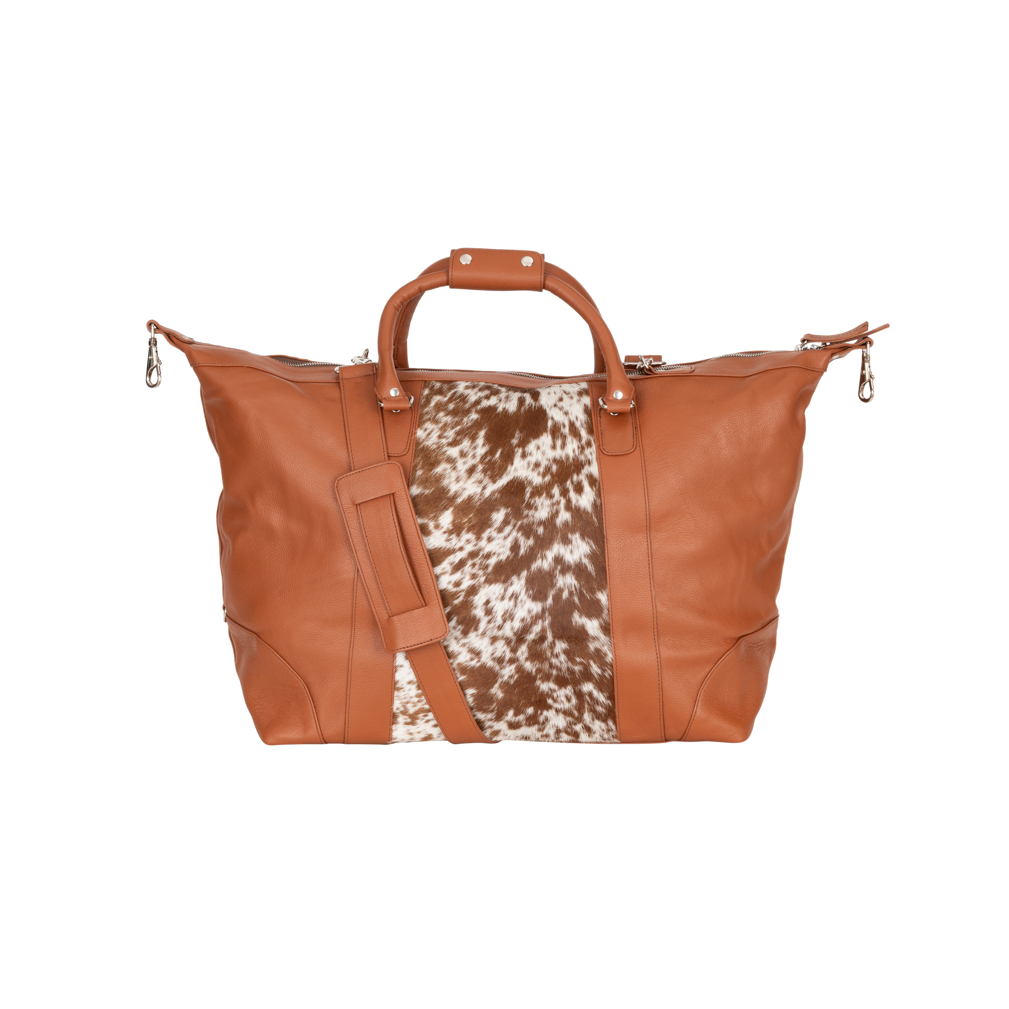 Outback Hair-On Duffle – Tan Leather & Cowhide Travel Bag