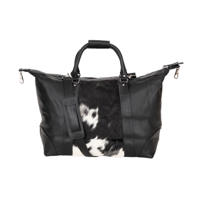 Sable Hair-On Duffle – Black Leather & Cowhide Weekender