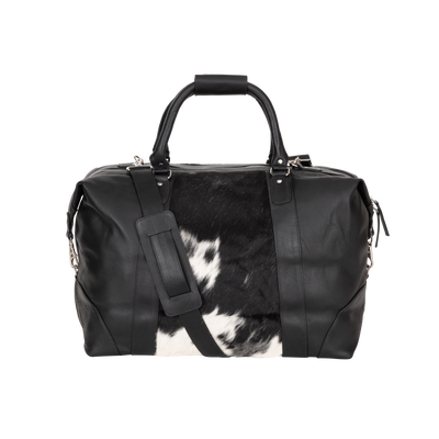 Sable Hair-On Duffle – Black Leather & Cowhide Weekender