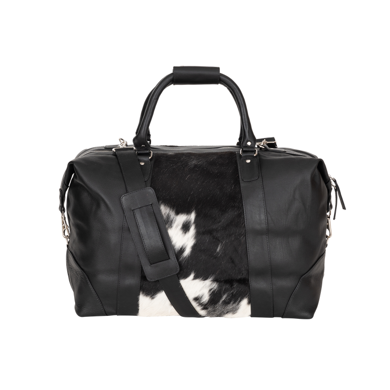 Sable Hair-On Duffle – Black Leather & Cowhide Weekender