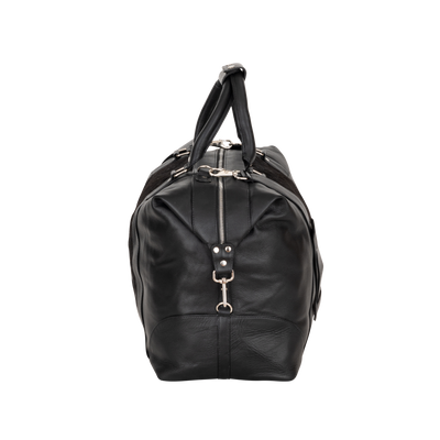 Sable Hair-On Duffle – Black Leather & Cowhide Weekender