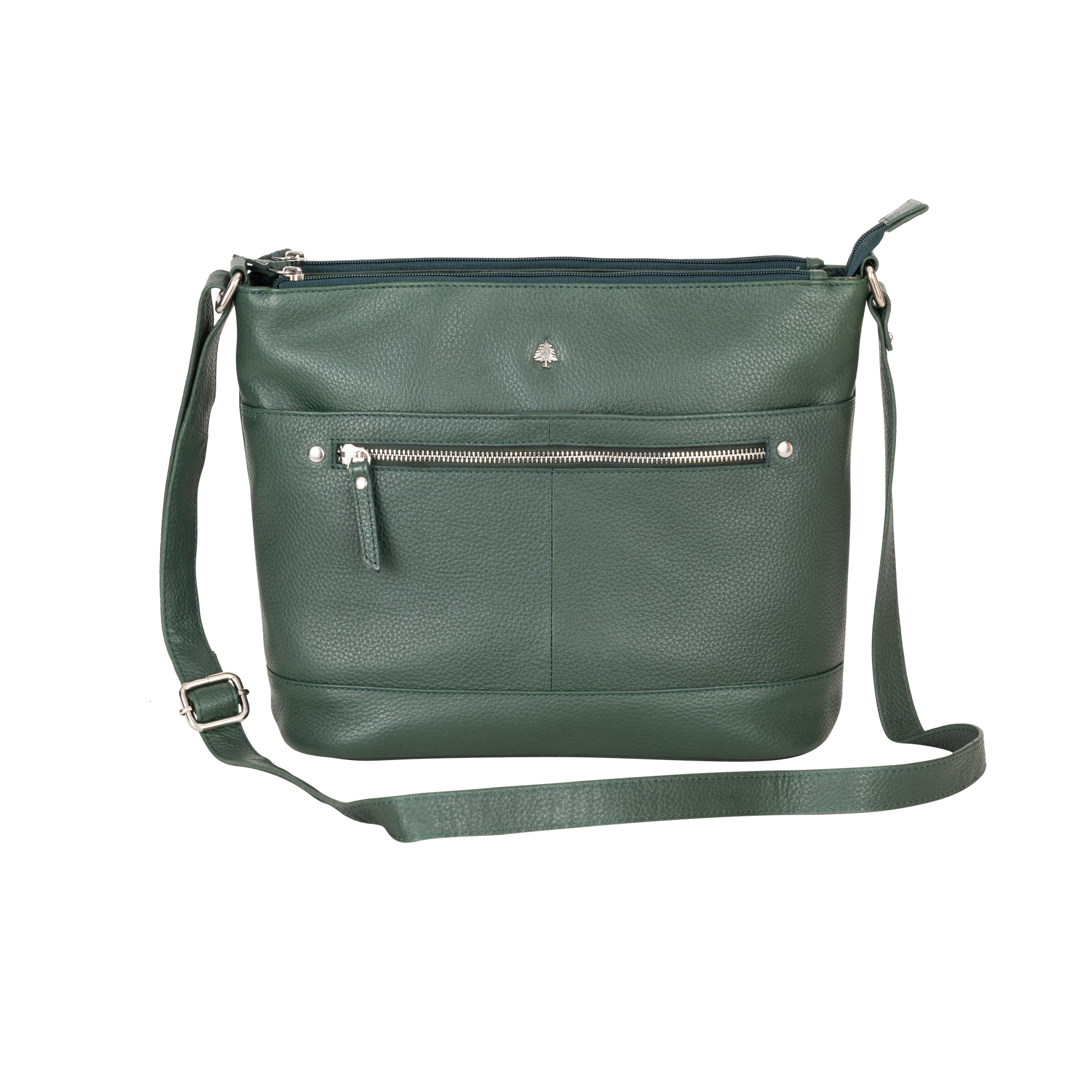 Evergreen Crossbody Leather Bag – Soft Pebbled Leather