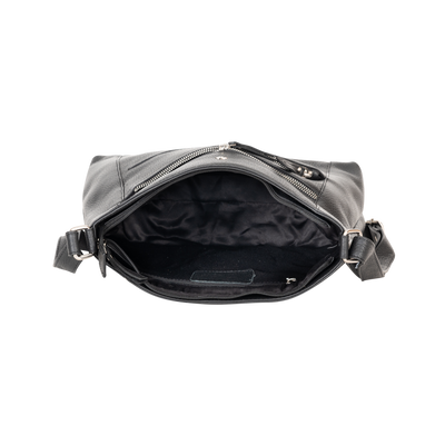 Willow Leather Crossbody Bag – Classic Black