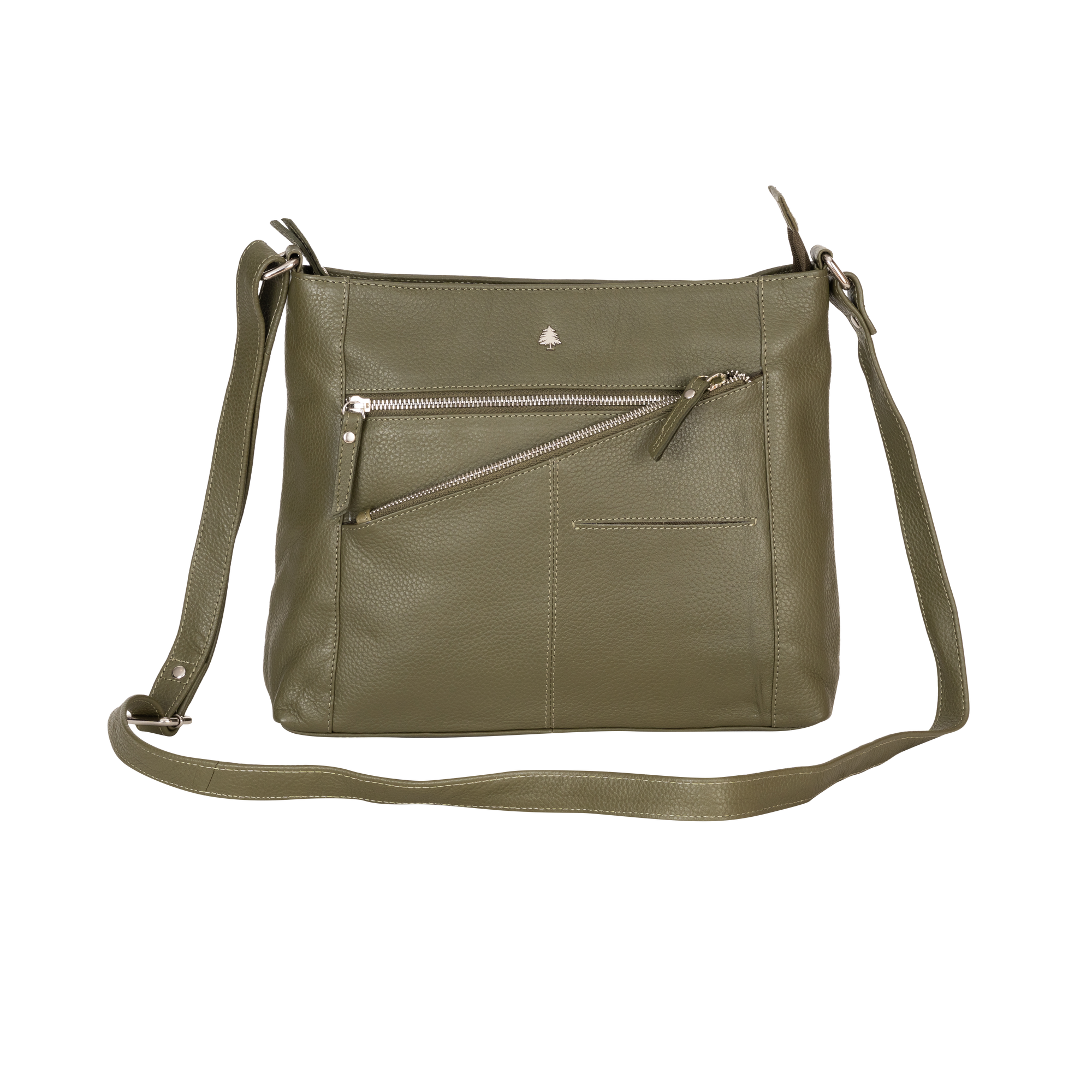 Willow Leather Crossbody Bag – Olive Green