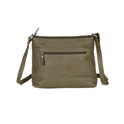 Willow Leather Crossbody Bag – Olive Green