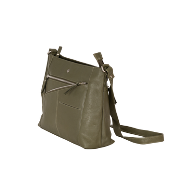 Willow Leather Crossbody Bag – Olive Green