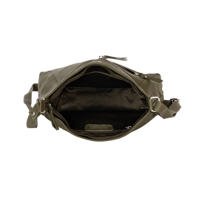 Willow Leather Crossbody Bag – Olive Green