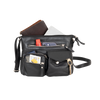 Mila Multi-Pocket Leather Crossbody Bag – Classic Black