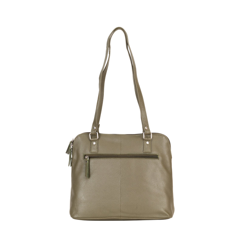 Arden Leather Tote – Olive Green Work & Travel Bag