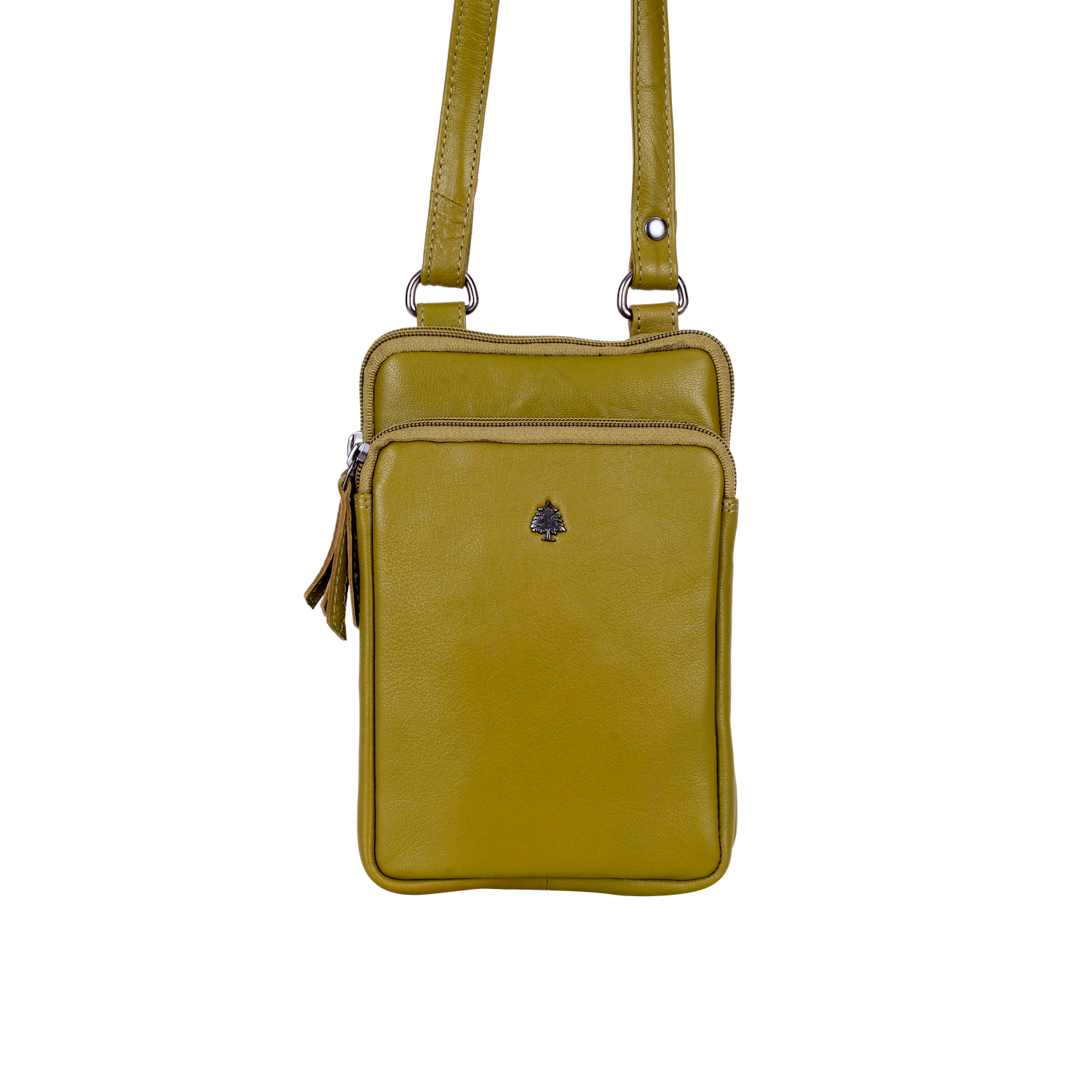 Greenwood Oslo Compact Crossbody – Olive Green Leather