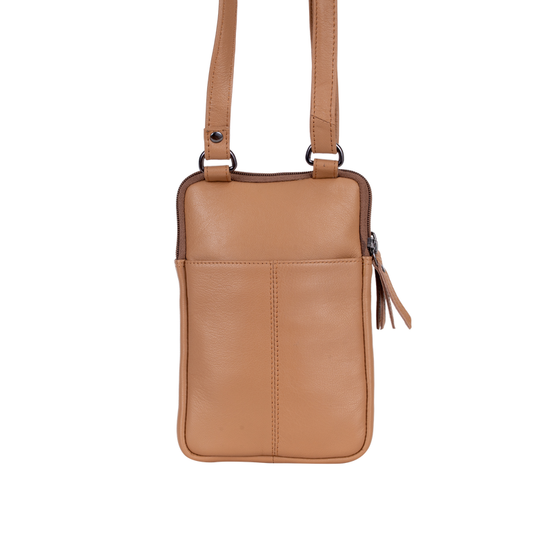 Greenwood Oslo Compact Crossbody – Beige Leather