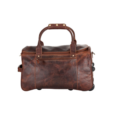Greenwood “Pathfinder” Leather Wheeled Duffel – Vintage Sandel Travel Trolley - Greenwood Leather