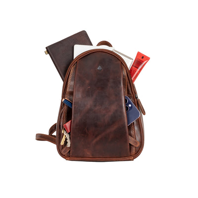 Leather Women Backpack Little Emma - Sandal - Greenwood Leather