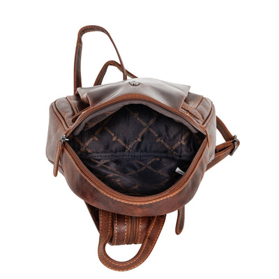 Leather Women Backpack Little Emma - Sandal - Greenwood Leather