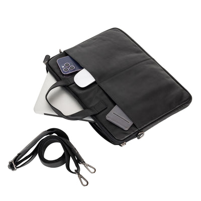 Leather Laptop Sleeve - MacBook Pro/Air 13 / 15 / 16 inch sleeve with Strap - Montreal