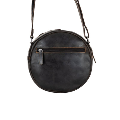 Circle Luxe – Brown Leather Crossbody Bag