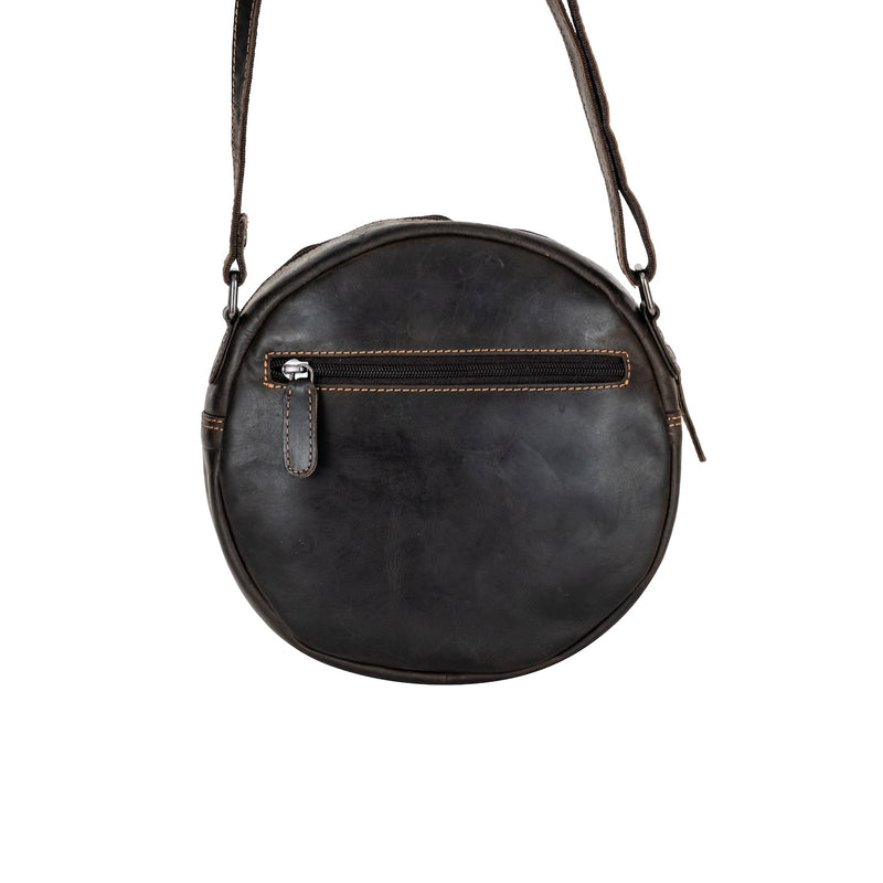 Circle Luxe – Brown Leather Crossbody Bag