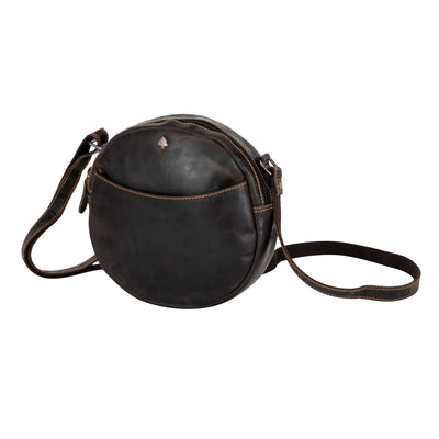 Circle Luxe – Brown Leather Crossbody Bag