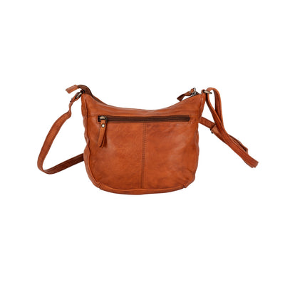 UrbanEase – Cognac Washed Leather Crossbody Bag - Greenwood Leather