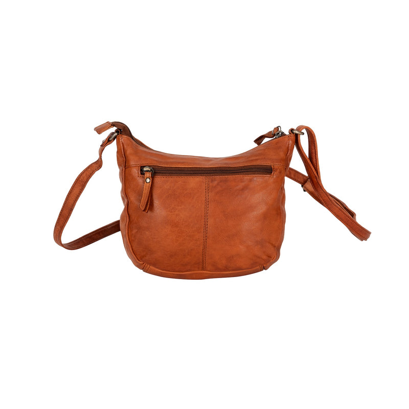 UrbanEase – Cognac Washed Leather Crossbody Bag - Greenwood Leather