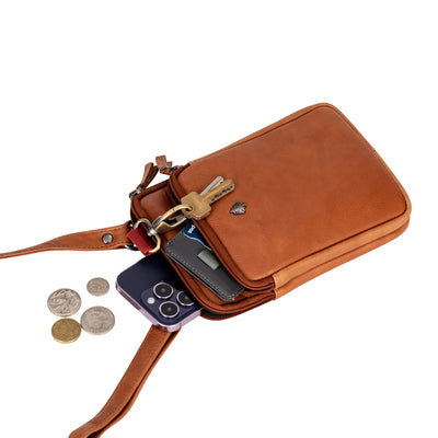 Greenwood Oslo Compact Crossbody – Cognac