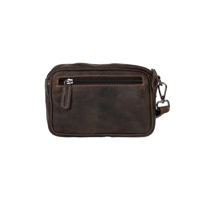 Leather Men's Wrist Bag - Brown - Leather Greenwood Bag | The Greenwood Leather Online Shop Australia