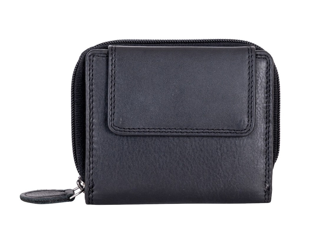 Women's Leather Wallet Tina - Balck