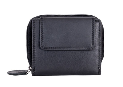 Women's Leather Wallet Tina - Balck