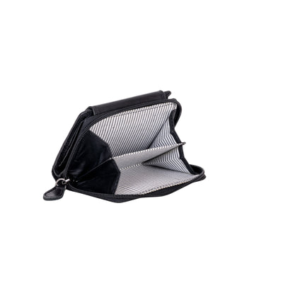 Women's Leather Wallet Tina - Balck