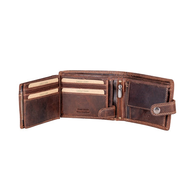 Hunter RFID Leather Wallet with Button Closure – Sandel - Greenwood Leather