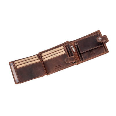 Hunter RFID Leather Wallet with Button Closure – Sandel - Greenwood Leather